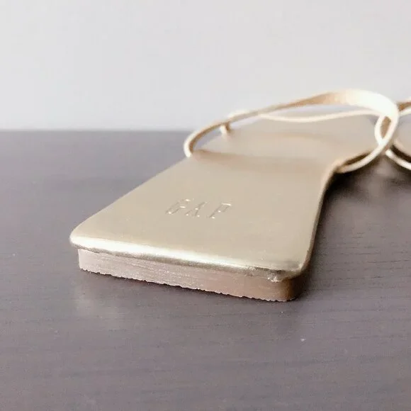 Gap Square Toe Sandals Gold Size 10 women’s shoes slides - Picture 11 of 14